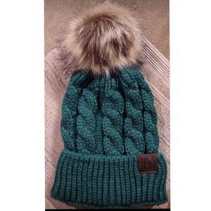 Nwot Dark Green Knit Beanie